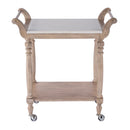 Danielle 30 in. W Rectangular Marble and Wood 2 Tier Mobile Bar Cart by Butler Specialty Company
