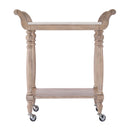 Danielle 30 in. W Rectangular Marble and Wood 2 Tier Mobile Bar Cart by Butler Specialty Company