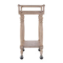 Danielle 30 in. W Rectangular Marble and Wood 2 Tier Mobile Bar Cart by Butler Specialty Company