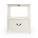 Mabel 24 in. W Rectangular Marble and Wood 1 Drawer Nightstand with Top Open Shelf by Butler Specialty Company