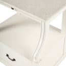 Mabel 24 in. W Rectangular Marble and Wood 1 Drawer Nightstand with Top Open Shelf by Butler Specialty Company