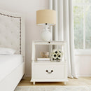 Mabel 24 in. W Rectangular Marble and Wood 1 Drawer Nightstand with Top Open Shelf by Butler Specialty Company