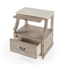 Mabel 24 in. W Rectangular Marble and Wood 1 Drawer Nightstand with Top Open Shelf by Butler Specialty Company