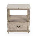 Mabel 24 in. W Rectangular Marble and Wood 1 Drawer Nightstand with Top Open Shelf by Butler Specialty Company