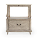 Mabel 24 in. W Rectangular Marble and Wood 1 Drawer Nightstand with Top Open Shelf by Butler Specialty Company