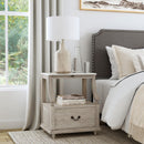 Mabel 24 in. W Rectangular Marble and Wood 1 Drawer Nightstand with Top Open Shelf by Butler Specialty Company