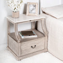 Mabel 24 in. W Rectangular Marble and Wood 1 Drawer Nightstand with Top Open Shelf by Butler Specialty Company