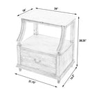 Mabel 24 in. W Rectangular Marble and Wood 1 Drawer Nightstand with Top Open Shelf by Butler Specialty Company