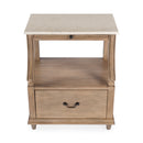Mabel 24 in. W Rectangular Marble and Wood 1 Drawer Nightstand with Top Open Shelf by Butler Specialty Company