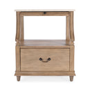 Mabel 24 in. W Rectangular Marble and Wood 1 Drawer Nightstand with Top Open Shelf by Butler Specialty Company