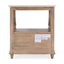 Mabel 24 in. W Rectangular Marble and Wood 1 Drawer Nightstand with Top Open Shelf by Butler Specialty Company