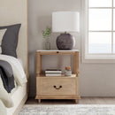 Mabel 24 in. W Rectangular Marble and Wood 1 Drawer Nightstand with Top Open Shelf by Butler Specialty Company
