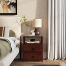 Lark 21 in. W Wood 2 Drawer Nightstand with Open Storage Shelf by Butler Specialty Company