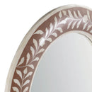 Trubadur 40"W x 24"H Oval Bone Inlay Horizonal or Vertical Decorative Wall Mirror by Butler Specialty Company