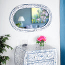 Trubadur 40"W x 23.25"H Oval Bone Inlay Horizonal or Vertical Decorative Wall Mirror by Butler Specialty Company