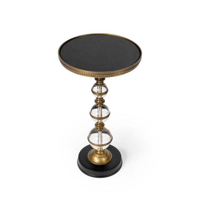 Forella 12 in. W Round Granite, Acrylic and Iron Pedestal Side Table by Butler Specialty Company