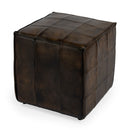Leon 18 in. W Square Leather Cube Ottoman by Butler Specialty Company