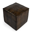 Leon 18 in. W Square Leather Cube Ottoman by Butler Specialty Company