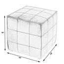Leon 18 in. W Square Leather Cube Ottoman by Butler Specialty Company