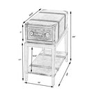 Vasco 24 in. W Rectangular Old World Map 1 Drawer Side Table with Lower Open Shelf by Butler Specialty Company