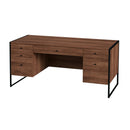 Drake 64 in. W Rectangular Iron and Wood 6 Drawer Executive Desk by Butler Specialty Company