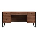 Drake 64 in. W Rectangular Iron and Wood 6 Drawer Executive Desk by Butler Specialty Company