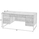 Drake 64 in. W Rectangular Iron and Wood 6 Drawer Executive Desk by Butler Specialty Company