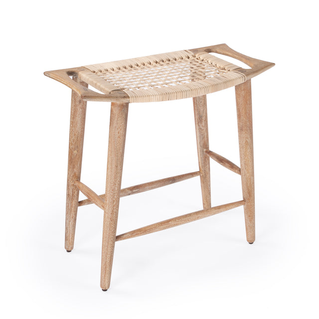 Tristan 24.75 in. Seat Height Wood and Woven Cane Backless Counter Stool by Butler Specialty Company