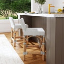 Serienna 24.5 in. Seat Height Rectangular  Rattan Low Back Counter Stool by Butler Specialty Company