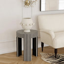 Rimma 18 in. W Round Bone Inlay 3 Leg Modern Side Table by Butler Specialty Company