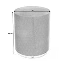 Olenka 20 in. W Round Leather and Metal Drum Side Table by Butler Specialty Company