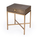 Sullia 20 in. W Rectangular Leather and Steel 1 Drawer End Table by Butler Specialty Company