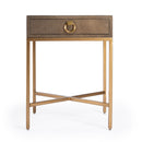 Sullia 20 in. W Rectangular Leather and Steel 1 Drawer End Table by Butler Specialty Company