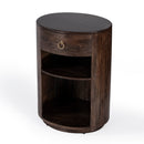 Carnolitta 17.75 in. W Oval Wood and Metal 1 Drawer End Table with 2 Open Shelves by Butler Specialty Company