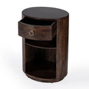 Carnolitta 17.75 in. W Oval Wood and Metal 1 Drawer End Table with 2 Open Shelves by Butler Specialty Company