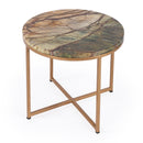 Giovanniya 19.75 in. W Round Marble and Metal Modern Side Table by Butler Specialty Company