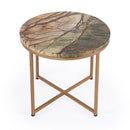 Giovanniya 19.75 in. W Round Marble and Metal Modern Side Table by Butler Specialty Company