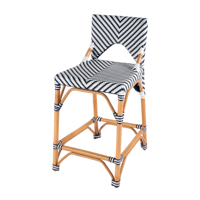 Creanly 25.25 in. Seat Height Rattan Counter Stool with Back and Footrest by Butler Specialty Company