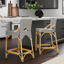Creanly 25.25 in. Seat Height Rectangular Rattan Counter Stool with Back by Butler Specialty Company