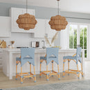 Creanly 25.25 in. Seat Height Rectangular Rattan Counter Stool with Back by Butler Specialty Company