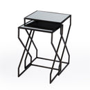 Demi Rectangular Mirror and Metal Modern Set of 2 Nesting Tables by Butler Specialty Company
