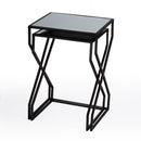 Demi Rectangular Mirror and Metal Modern Set of 2 Nesting Tables by Butler Specialty Company