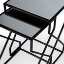 Demi Rectangular Mirror and Metal Modern Set of 2 Nesting Tables by Butler Specialty Company