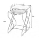 Demi Rectangular Mirror and Metal Modern Set of 2 Nesting Tables by Butler Specialty Company