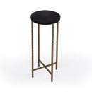 Nigella 8.5 in. W Round Granite and Metal Narrow Side Table by Butler Specialty Company