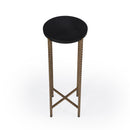 Nigella 8.5 in. W Round Granite and Metal Narrow Side Table by Butler Specialty Company