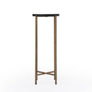 Nigella 8.5 in. W Round Granite and Metal Narrow Side Table by Butler Specialty Company