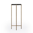Nigella 8.5 in. W Round Granite and Metal Narrow Side Table by Butler Specialty Company