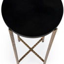 Nigella 8.5 in. W Round Granite and Metal Narrow Side Table by Butler Specialty Company