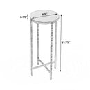 Nigella 8.5 in. W Round Granite and Metal Narrow Side Table by Butler Specialty Company